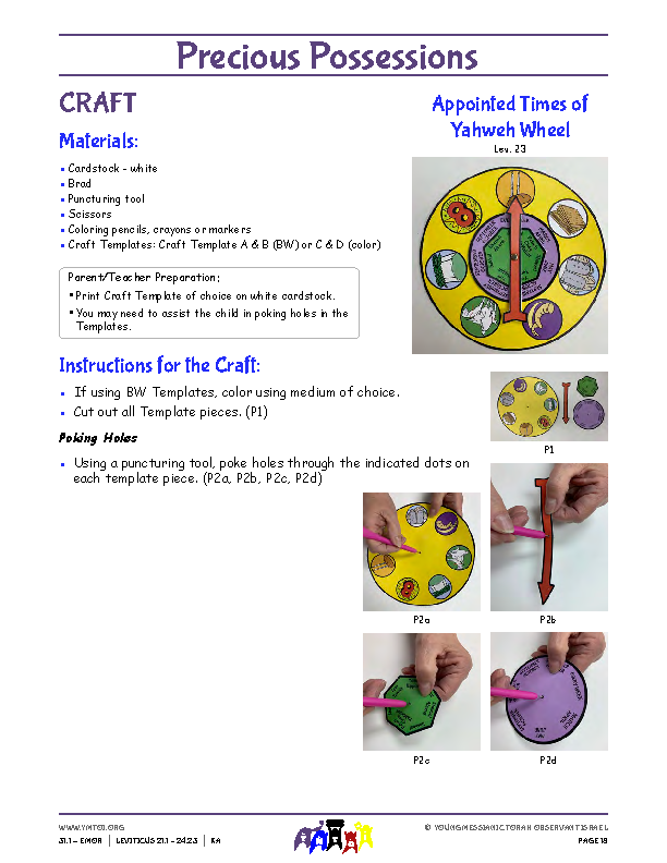 Craft Instructions - Appointed Times of Yahweh Wheel