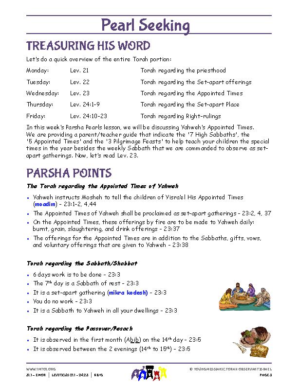 Parsha Points (main lesson content)