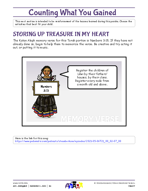 Storing Up Treasure in My Heart (memory verse)