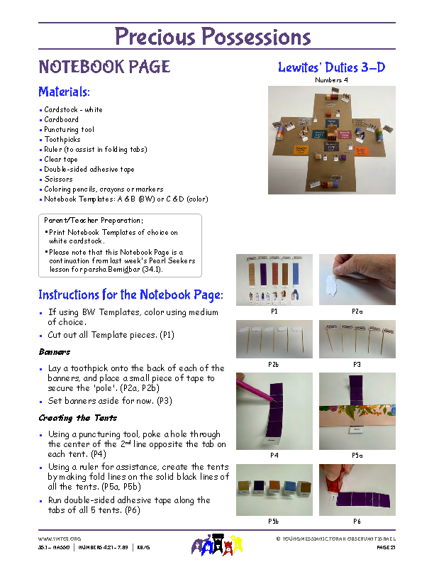 Notebook Page Instructions