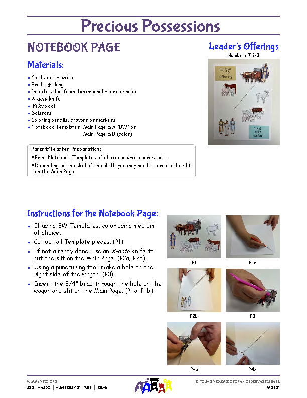 Notebook Page Instructions