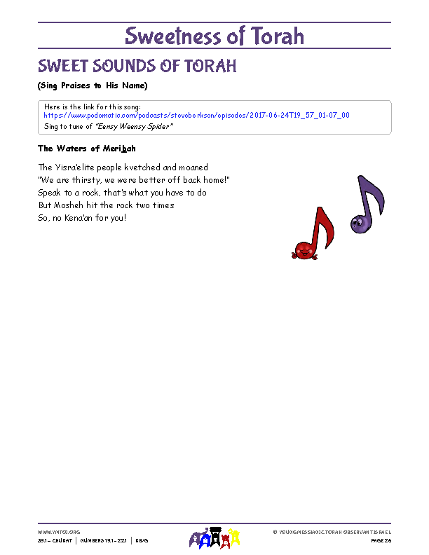 Sweet Sounds of Torah (song corresponding to the parsha)