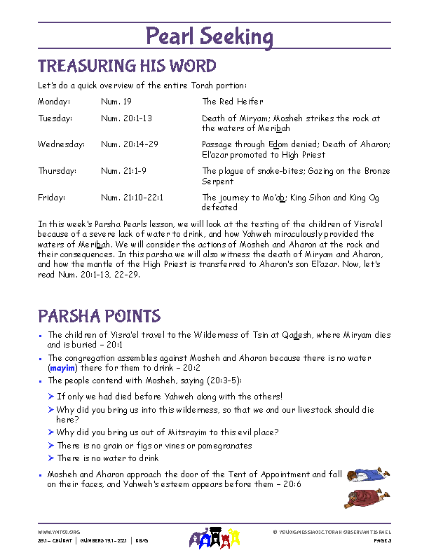 Parsha Points (main lesson content)