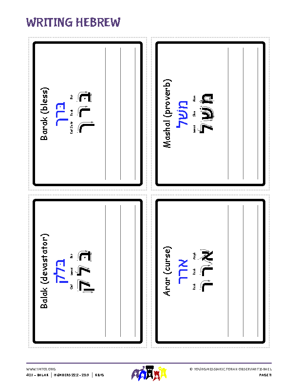 Writing Hebrew
