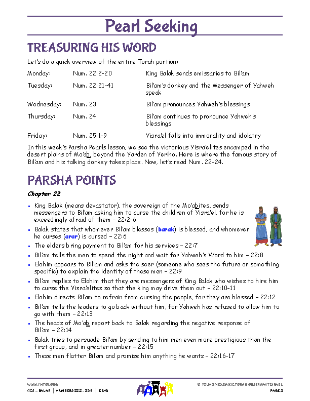 Parsha Points (main lesson content)