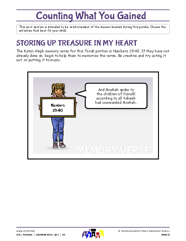 Storing Up Treasure in My Heart (memory verse)