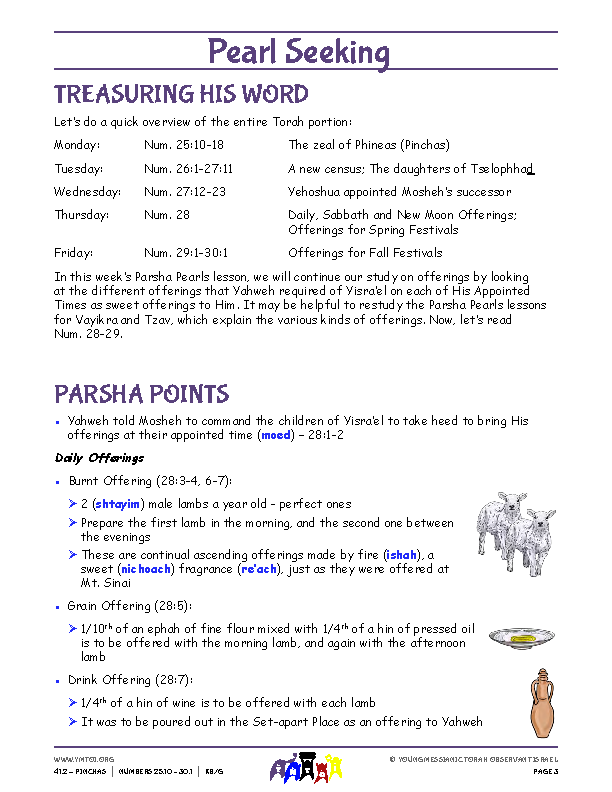 Parsha Points (main lesson content)