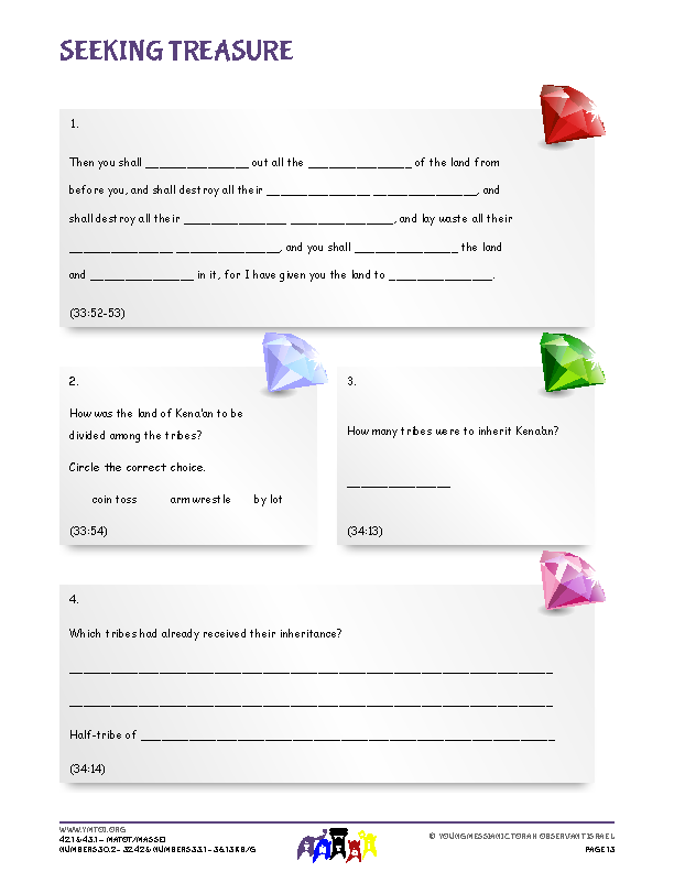 Seeking Treasure (questions from the parsha)