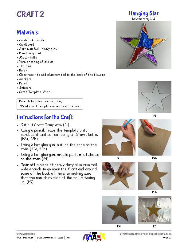Craft Instructions - Hanging Star