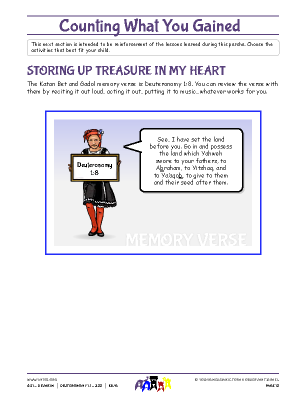 Storing Up Treasure in My Heart (memory verse)