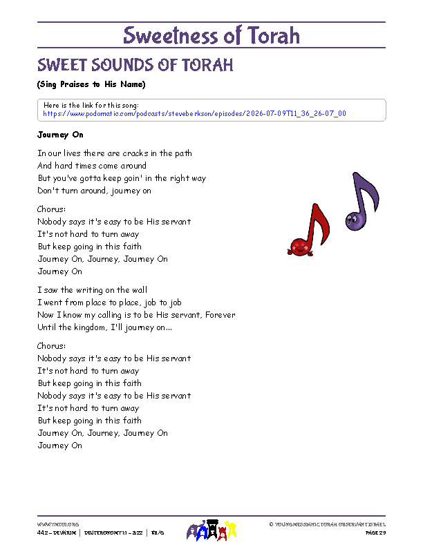 Sweet Sounds of Torah (song corresponding to the parsha)