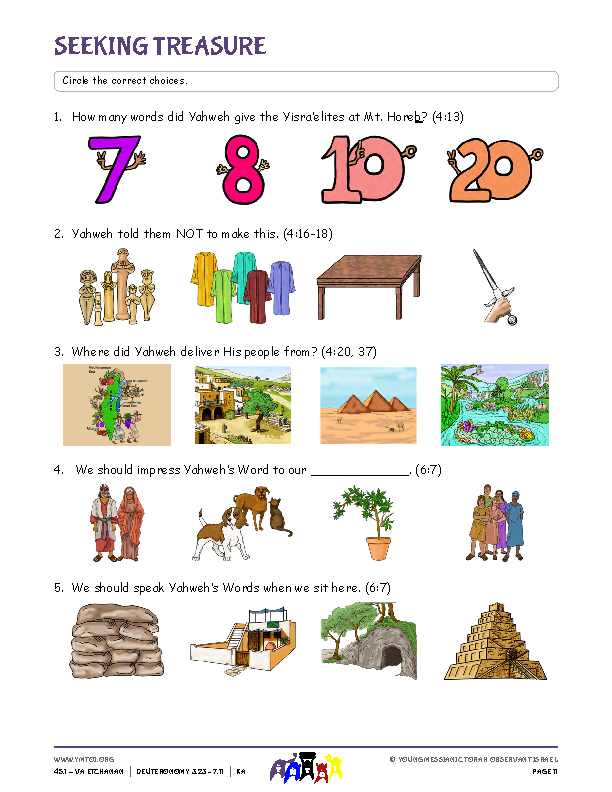 Seeking Treasure (questions from the parsha)