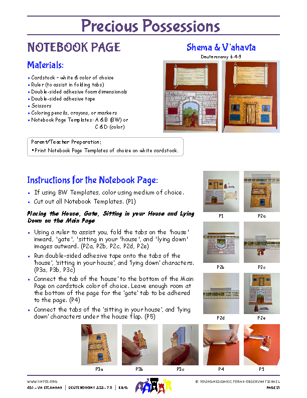 Notebook Page Instructions