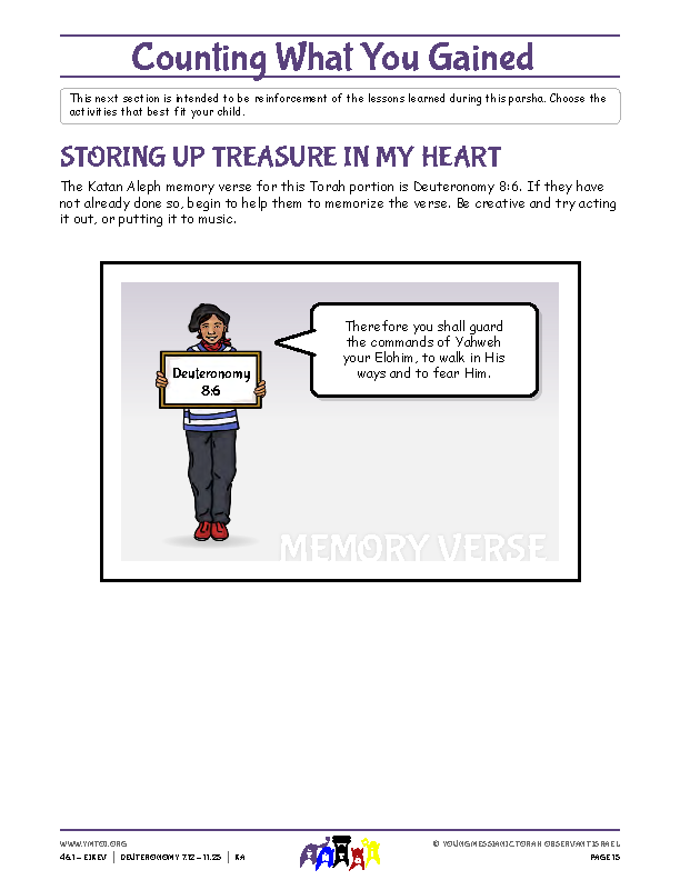 Storing Up Treasure in My Heart (memory verse)