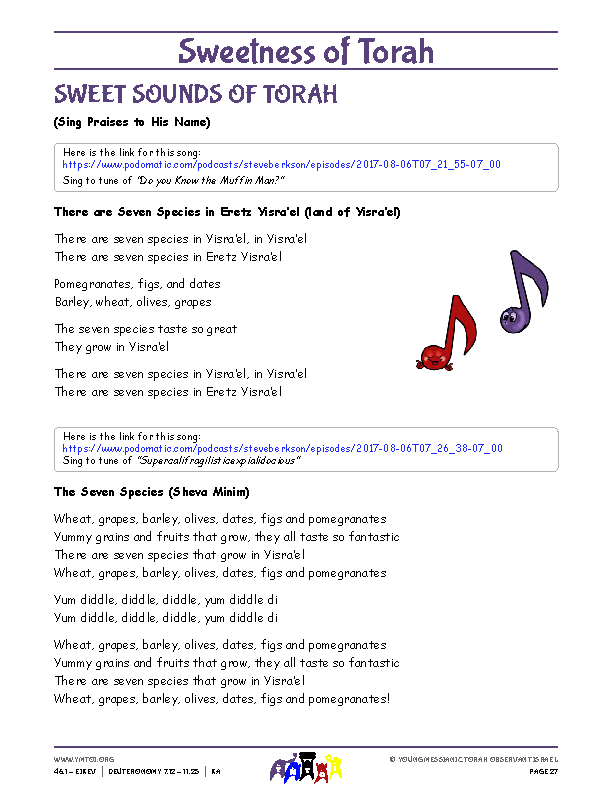 Sweet Sounds of Torah (song corresponding to the parsha)