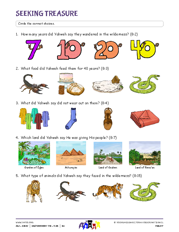 Seeking Treasure (questions from the parsha)