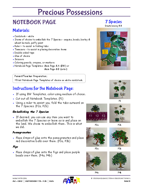 Notebook Page Instructions