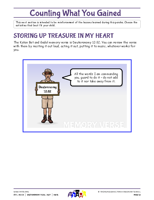 Storing Up Treasure in My Heart (memory verse)