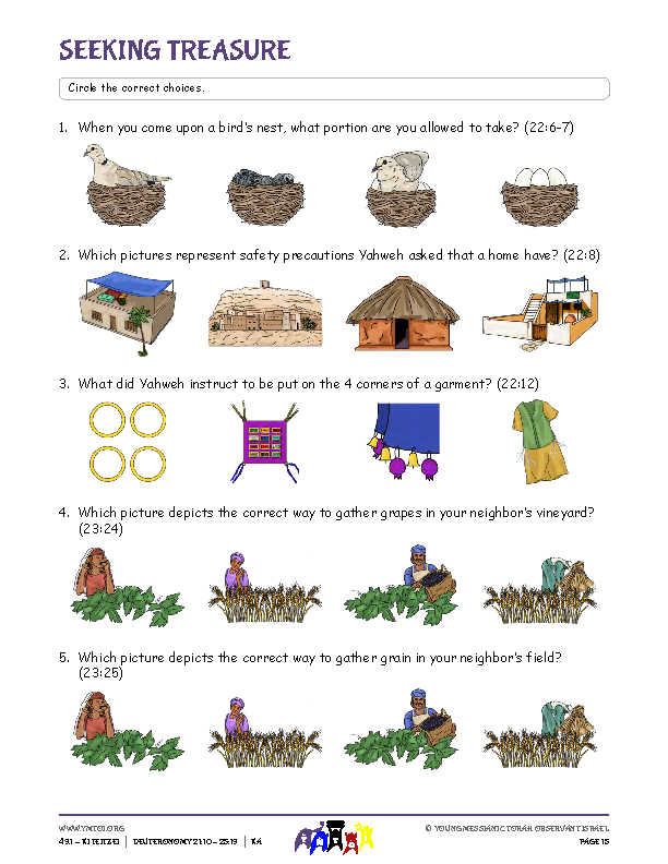 Seeking Treasure (questions from the parsha)