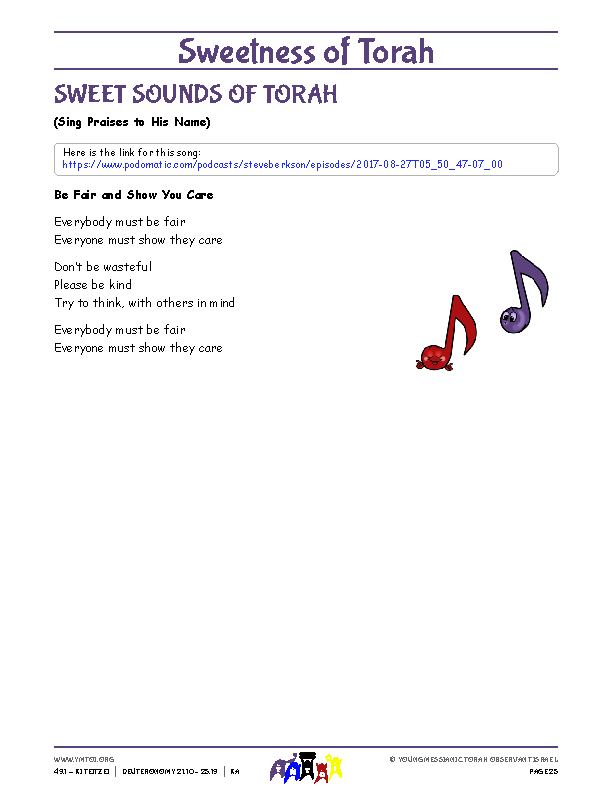 Sweet Sounds of Torah (song corresponding to the parsha)