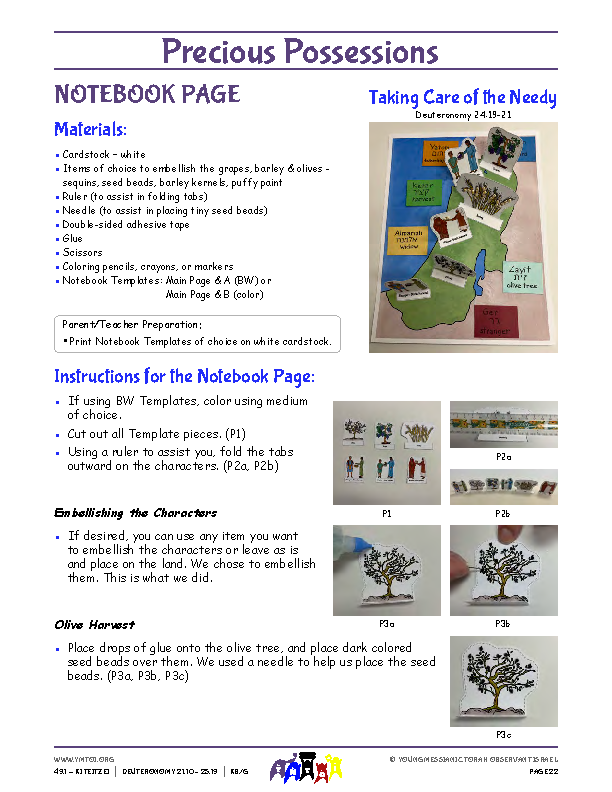 Notebook Page Instructions