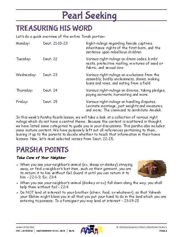 Parsha Points (main lesson content)