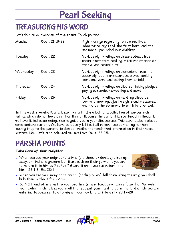 Parsha Points (main lesson content)