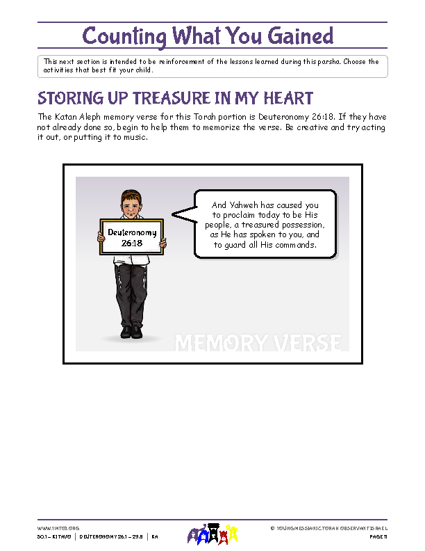 Storing Up Treasure in My Heart (memory verse)