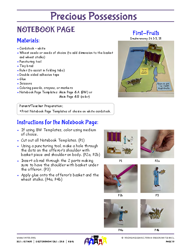Notebook Page Instructions