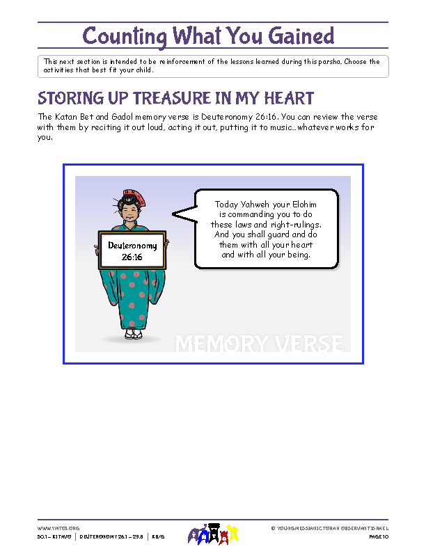 Storing Up Treasure in My Heart (memory verse)