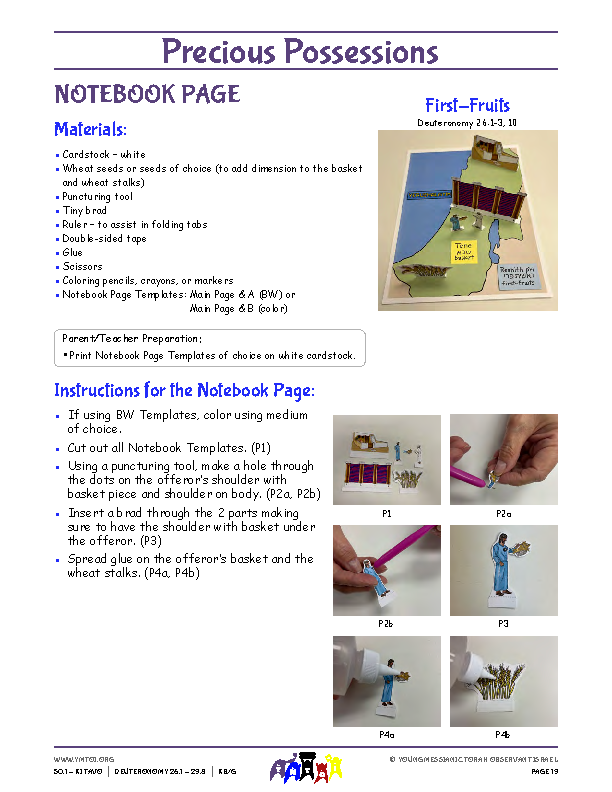 Notebook Page Instructions