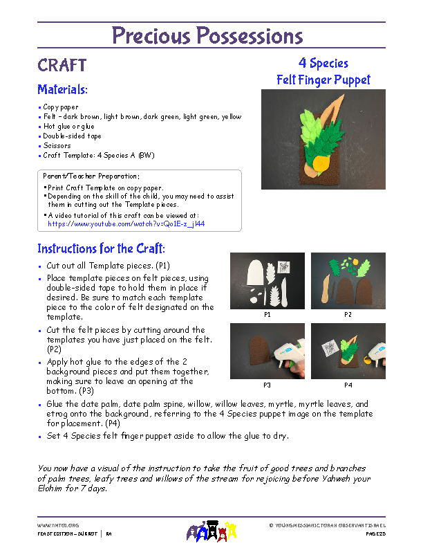 Craft Instructions - 4 Species Hand Puppet