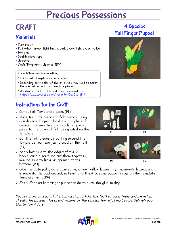 4 Species Felt Finger Puppet Craft Instructions 