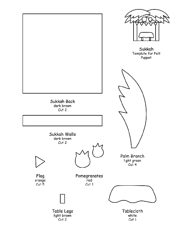 Sukkah - Template for Felt Puppet