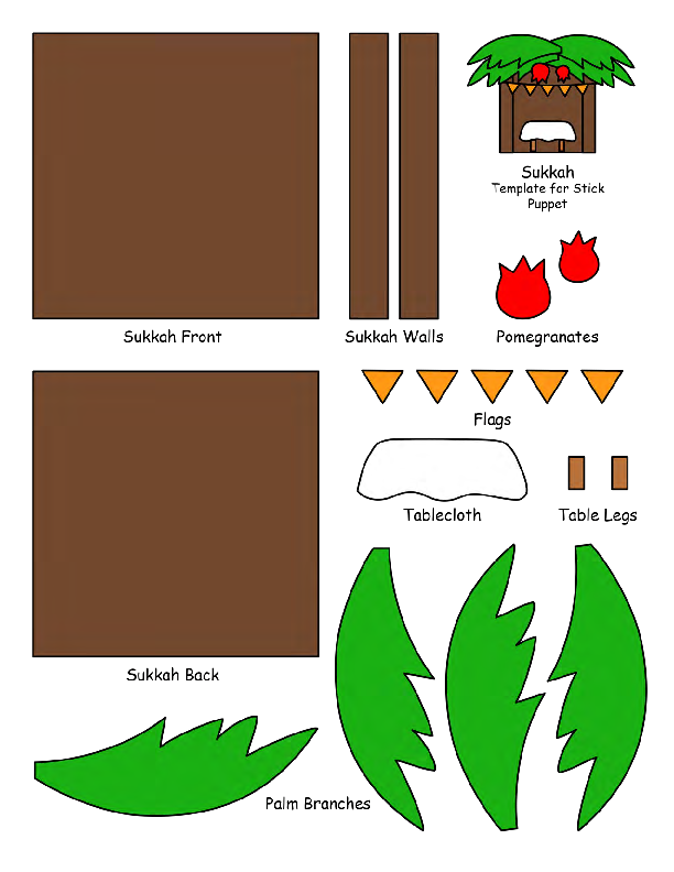 Sukkah - Template for Stick Puppet