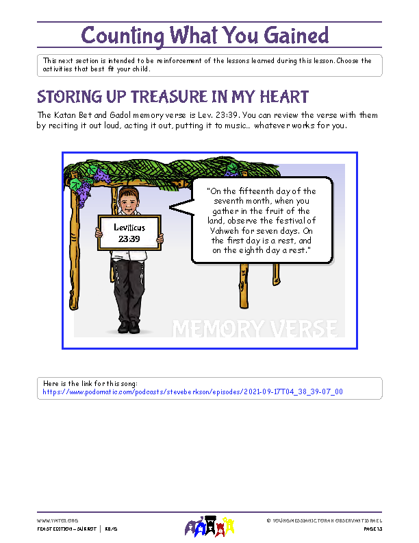 Storing Up Treasure in My Heart (memory verse)