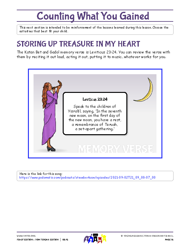 Storing Up Treasure in My Heart (memory verse)