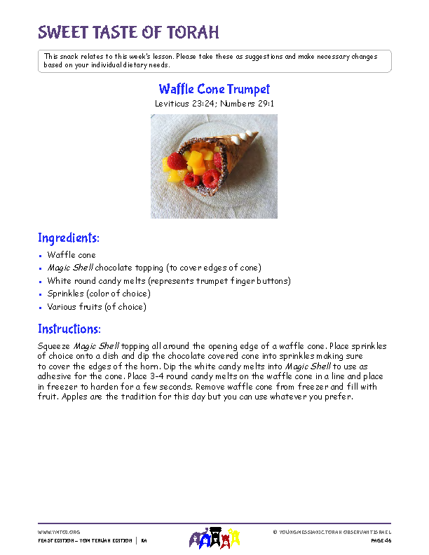 Sweet Taste of Torah (snack corresponding to the parsha)