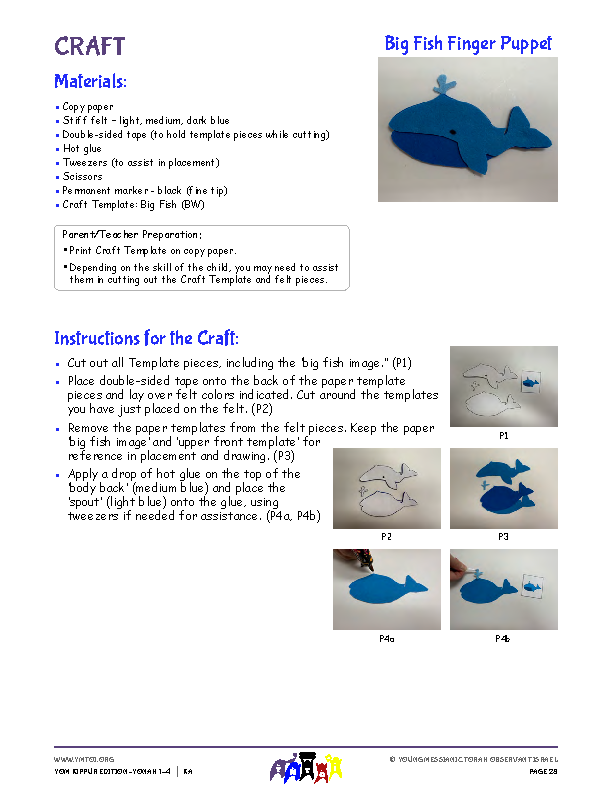 Big Fish Finger Puppet Craft Instructions