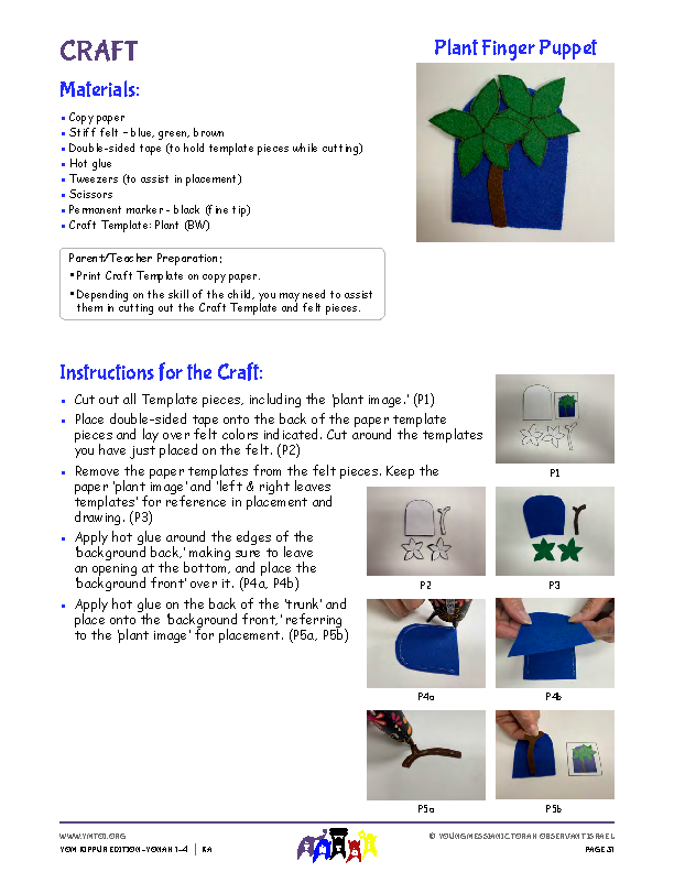 Plant Finger Puppet Craft Instructions