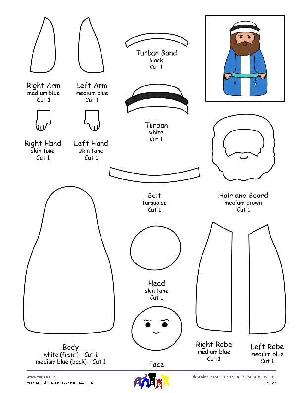 Yonah - Template for Finger Puppet