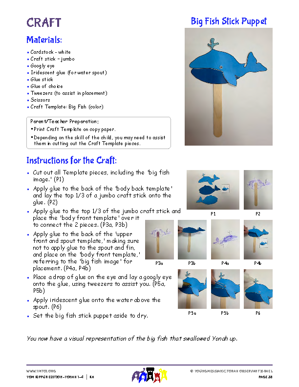 Big Fish Stick Puppet Craft Instructions