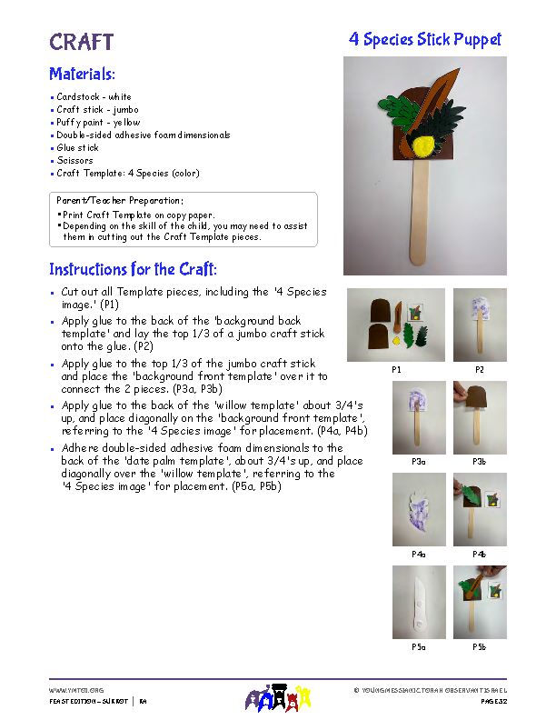 4 Species Stick Puppet Craft Instructions