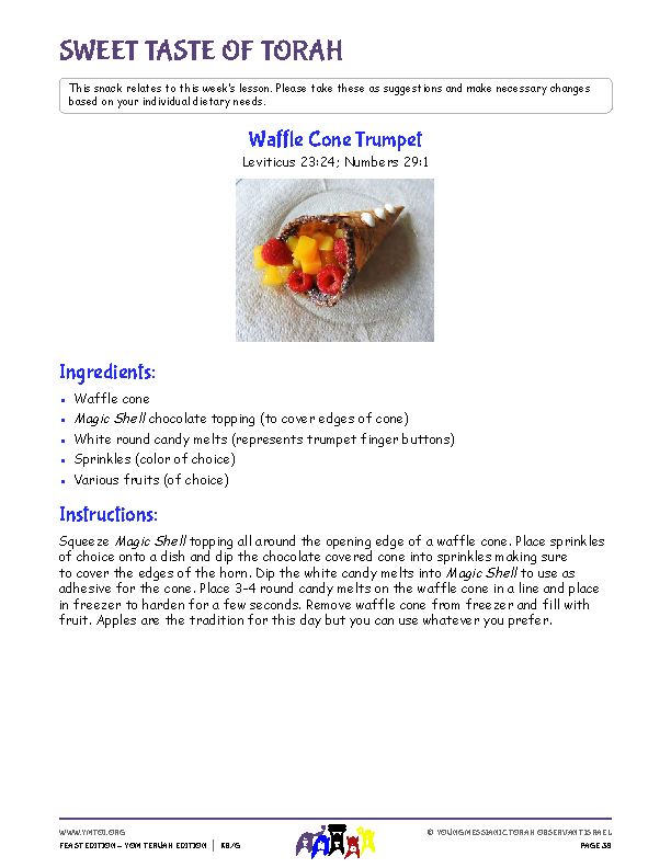 Sweet Taste of Torah (snack corresponding to the parsha)