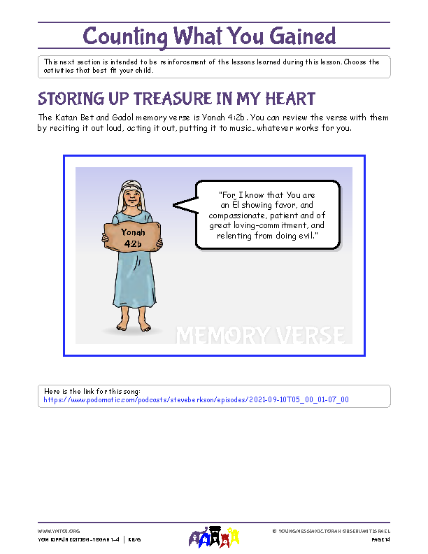 Storing Up Treasure in My Heart (memory verse)
