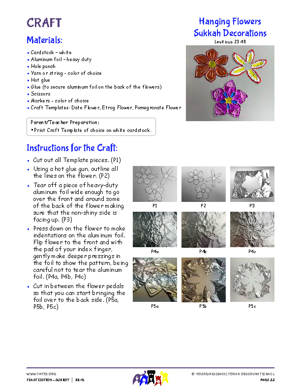 Craft Instructions Hanging Flowers Sukkah Decorations