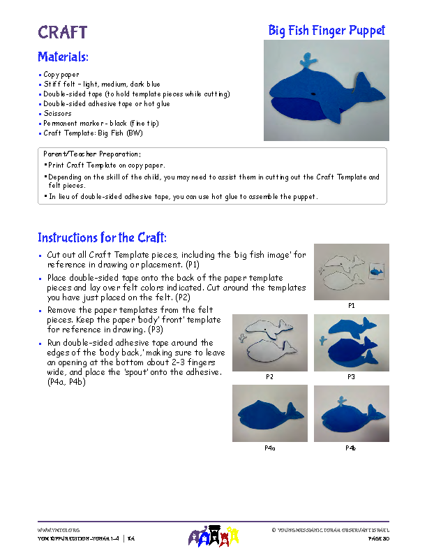 Big Fish Finger Puppet Craft Instructions