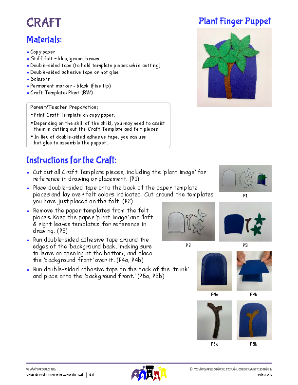 Plant Finger Puppet Craft Instructions