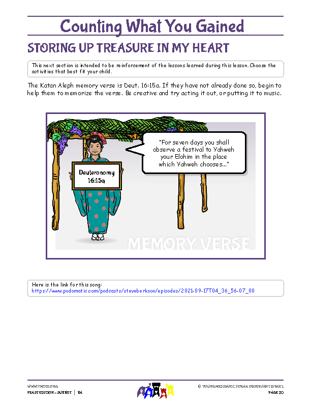 Storing Up Treasure in My Heart (memory verse)