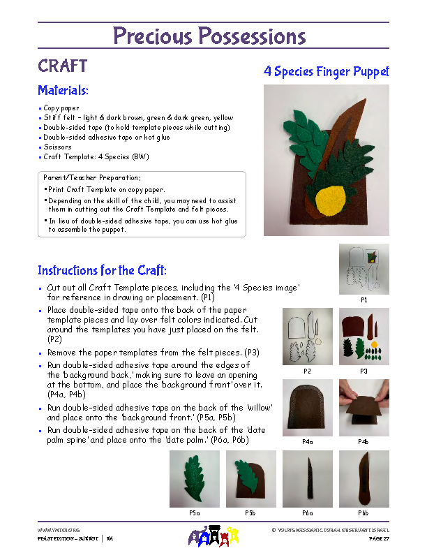 4 Species Finger Puppet Craft Instructions